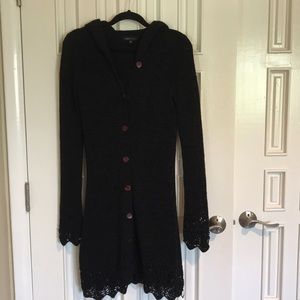 BCBG hooded cardigan sweater